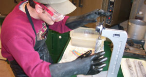 An employee in one of our laboratories